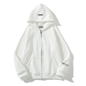 Essentials Fear of God Zipper White Hoodie