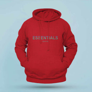 Essentials Red Fear Of God Hoodie